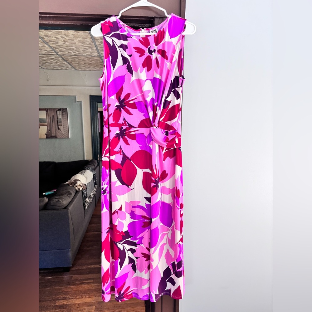Anne Klein Pink and Purple Floral Dress